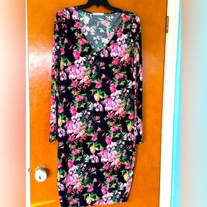Rebdolls long sleeve floral black dress.
